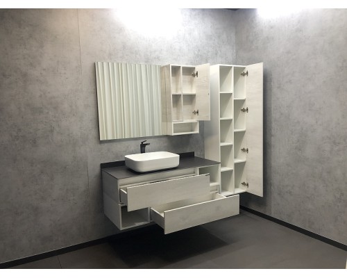Зеркало со шкафом Comforty Прага 120 Дуб белый