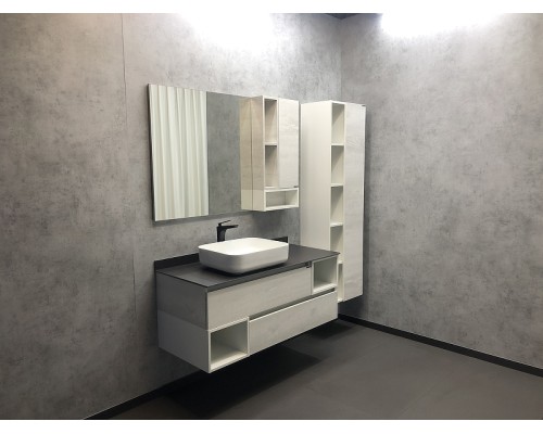 Зеркало со шкафом Comforty Прага 120 Дуб белый