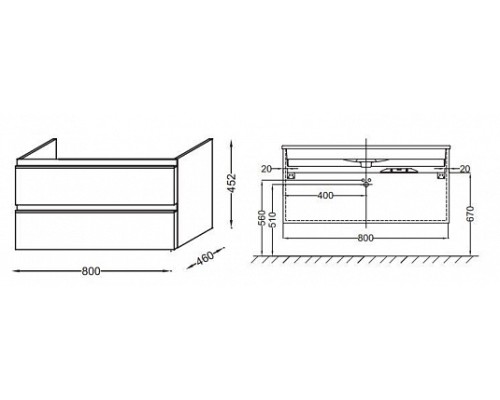 Тумба Jacob Delafon под раковинустолешницу EB2028RA442