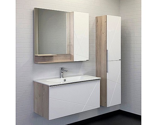 Шкаф пенал Comforty Мерано 35 00-00008479 подвесной Дуб дымчатый