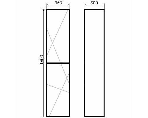 Шкаф пенал Comforty Мерано 35 00-00008479 подвесной Дуб дымчатый
