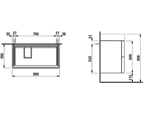 Тумба под раковину Laufen Kartell by Laufen 4.0761.8.033.640.1