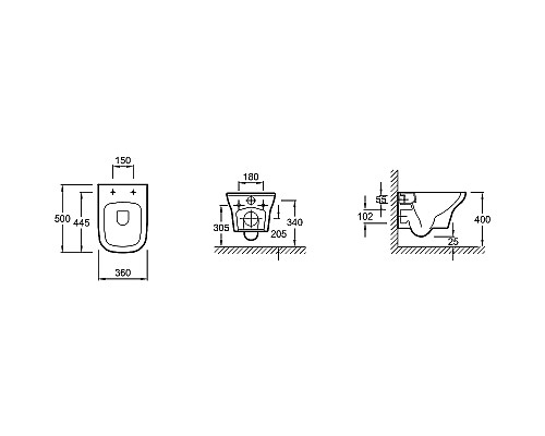 Комплект унитаза с инсталляцией Jacob Delafon Vox E21770RU-00 с сиденьем Микролифт и клавишей смыва