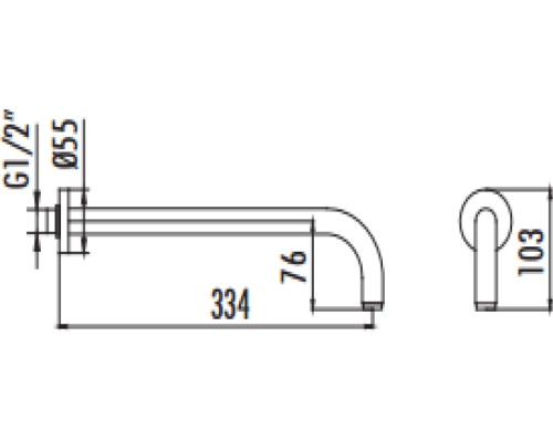 Кронштейн для верхнего душа Creavit A12 Хром