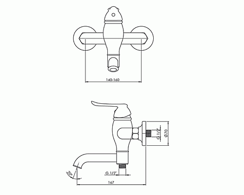 Смеситель для ванны GPD Tauro Orb MBB150-O Черный