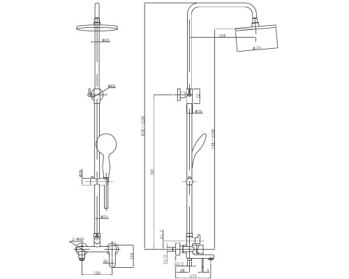 Душевая стойка Aquanet Passion R3 AF300-72-R-B