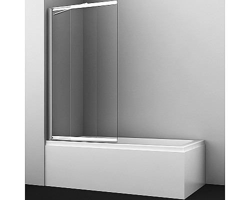 Шторка на ванну WasserKRAFT Main 80 41S02-80 Fixed профиль Хром стекло прозрачное