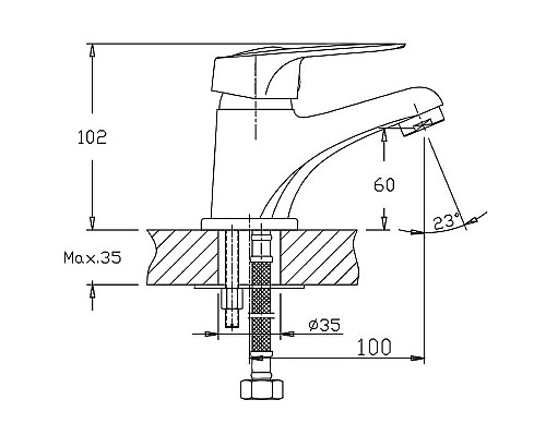 Смеситель для раковины Haiba HB1037 Хром