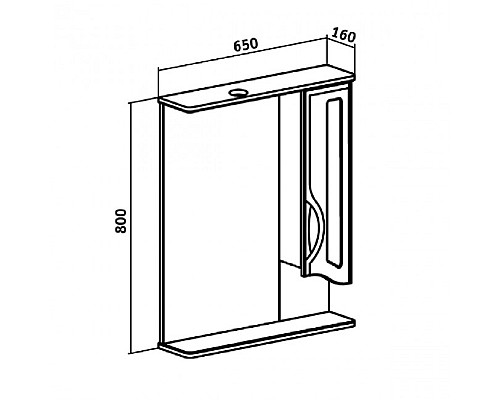 Зеркальный шкаф Runo Толедо 65 00000001040 правый