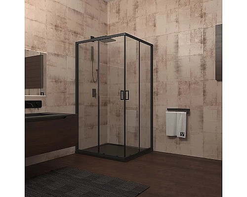 Душевой уголок Veconi Rovigo RV-13 80x80 RV13-80-01-C5 Черный матовый