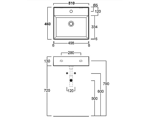 Раковина Simas Agile 51 AG51 nero matt*1 Черная матовая