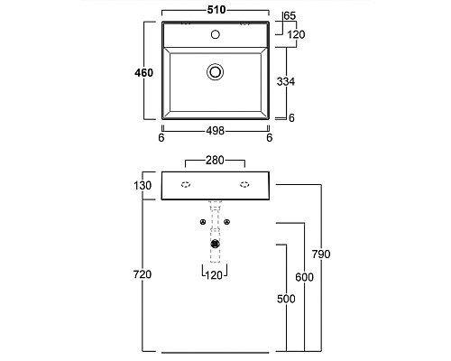 Раковина Simas Agile 51 AG51 nero matt*1 Черная матовая