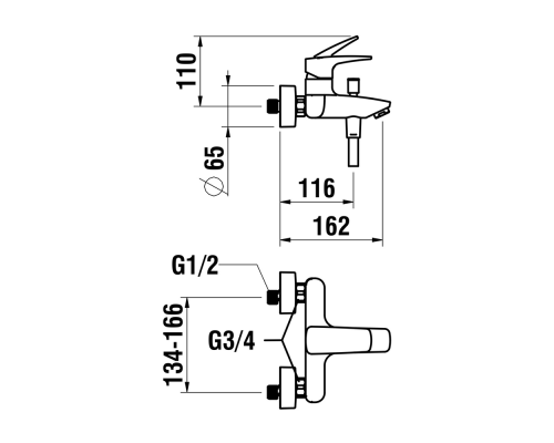 Смеситель Laufen Laurin для ванны-душа 3.2120.7.004.400.1