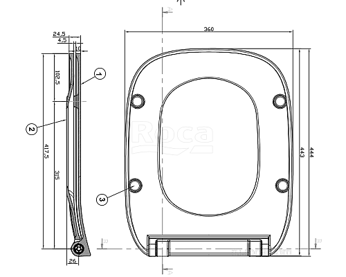 Крышка для чаши Roca Debba Soft Close, тонкая 8019D2003