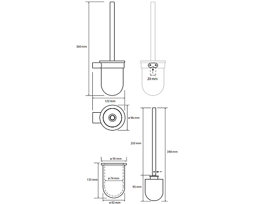 Ершик для унитаза Bemeta Organic 157113141 Хром