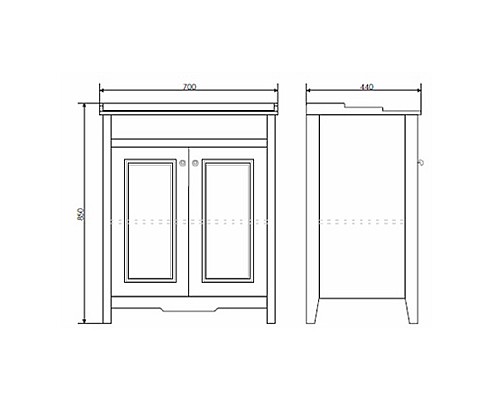 Тумба с раковиной Comforty Тбилиси 70 00003132629 Белая