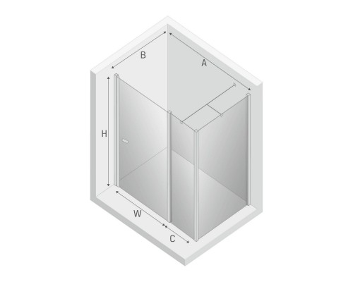 Душевое ограждение NEW TRENDY NEW SOLEO 100x100x195 (хром)