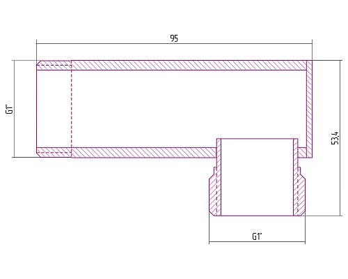 Уголок переходной 1" нар.р. - 1" нар.р. состаренная бронза Сунержа 05-1506-1010