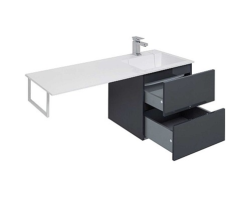 Тумба под раковину Aquanet Алвита 120 R 243662 подвесная Серый антрацит