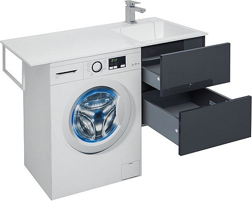 Тумба под раковину Aquanet Алвита 120 R 243662 подвесная Серый антрацит