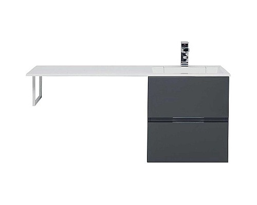 Тумба под раковину Aquanet Алвита 120 R 243662 подвесная Серый антрацит