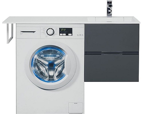 Тумба под раковину Aquanet Алвита 120 R 243662 подвесная Серый антрацит