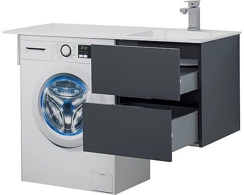 Тумба под раковину Aquanet Алвита 120 R 243662 подвесная Серый антрацит