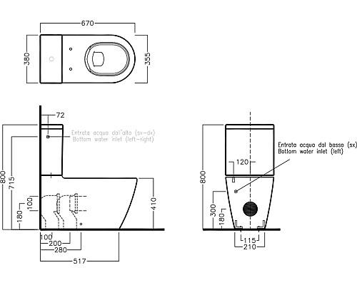 Унитаз компакт Hatria Fusion Y1ZB01 без бачка и сиденья