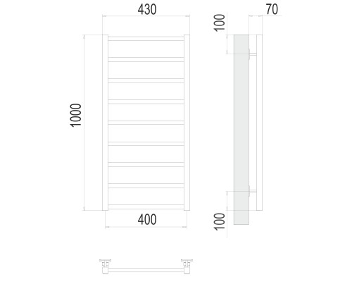 Полотенцесушитель Terminus Стандарт Контур П9 400х1000