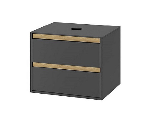 Тумба под накладную раковину Excellent Tuto 80 см серый/дуб, 2 ящика