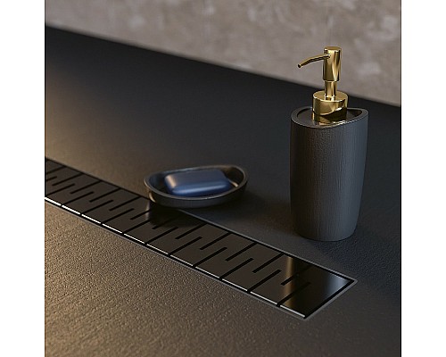 Душевой лоток Paini Medium 650 CH650MC с решеткой Черный матовый