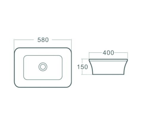 Раковина керамическая врезная сверху SantiLine SL-2105