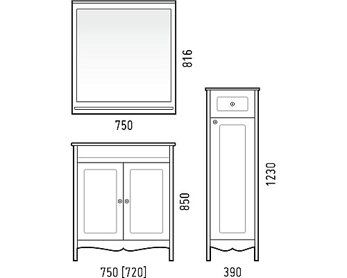 Шкаф-пенал Corozo Блюз 39 SD-00000031 напольный