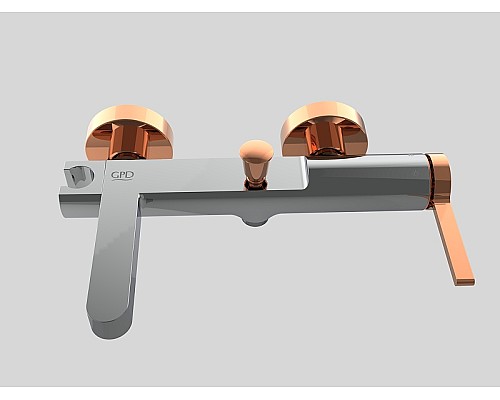 Смеситель для ванны GPD Gildo MBB165-K-R Хром Розовое золото
