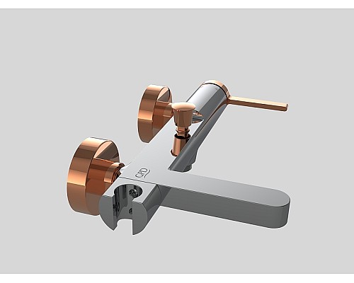 Смеситель для ванны GPD Gildo MBB165-K-R Хром Розовое золото