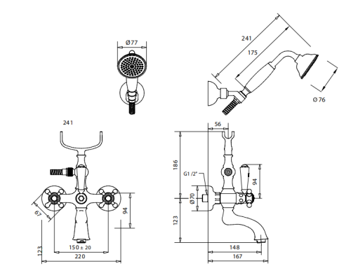 Смеситель для ванны Migliore Arcadia 18394 Золото