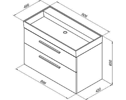Тумба под раковину Aquanet Nova 85 249920 подвесная Белый глянец