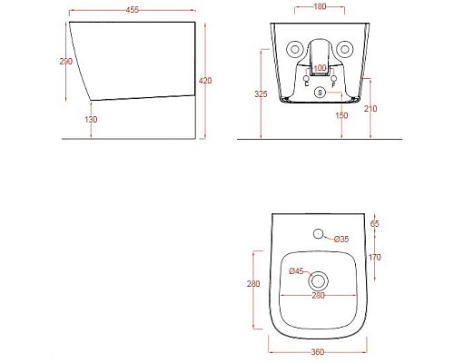 Биде Artceram A16 ASB003 01 00 подвесное Белое