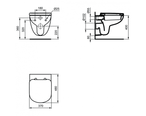 Унитаз Ideal Standard Tempo T328801 подвесной без сиденья