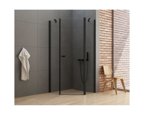 Душевое ограждение NEW TRENDY NEW SOLEO BLACK 80x80x195 (черный)