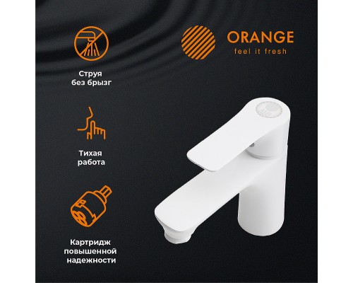Смеситель для раковины Orange Aristo Белый глянец