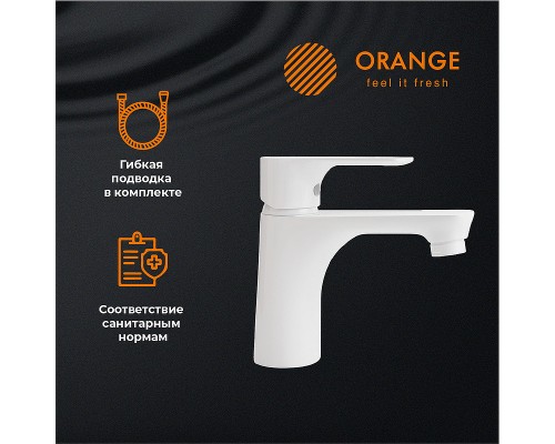 Смеситель для раковины Orange Aristo Белый глянец