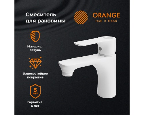Смеситель для раковины Orange Aristo Белый глянец