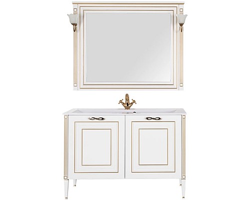 Тумба под раковину Aquanet Паола 120 186114 Белая Золото