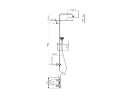 Душевая система Bossini Elios L10172.030 с термостатом Хром