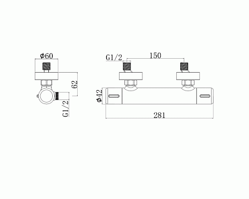 Смеситель для душа Agger Thermo A2450000 Хром глянцевый