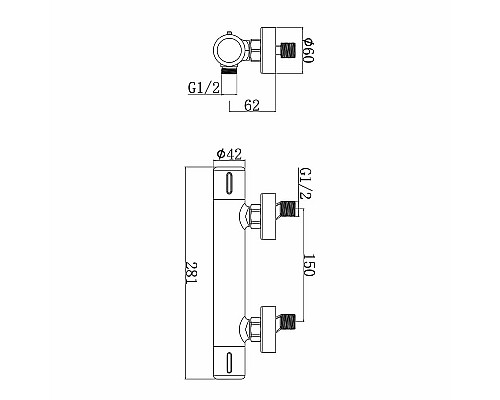 Смеситель для душа Agger Thermo A2450000 Хром глянцевый