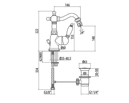 Смеситель для биде Gattoni Orta 2751/27C0 OLD Хром