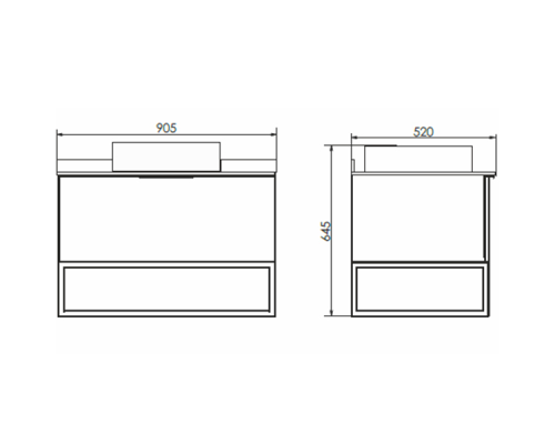 Тумба с раковиной Comforty Порто 90 00-00009322 подвесная Дуб дымчатый
