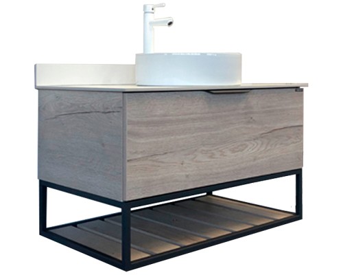 Тумба с раковиной Comforty Порто 90 00-00009322 подвесная Дуб дымчатый